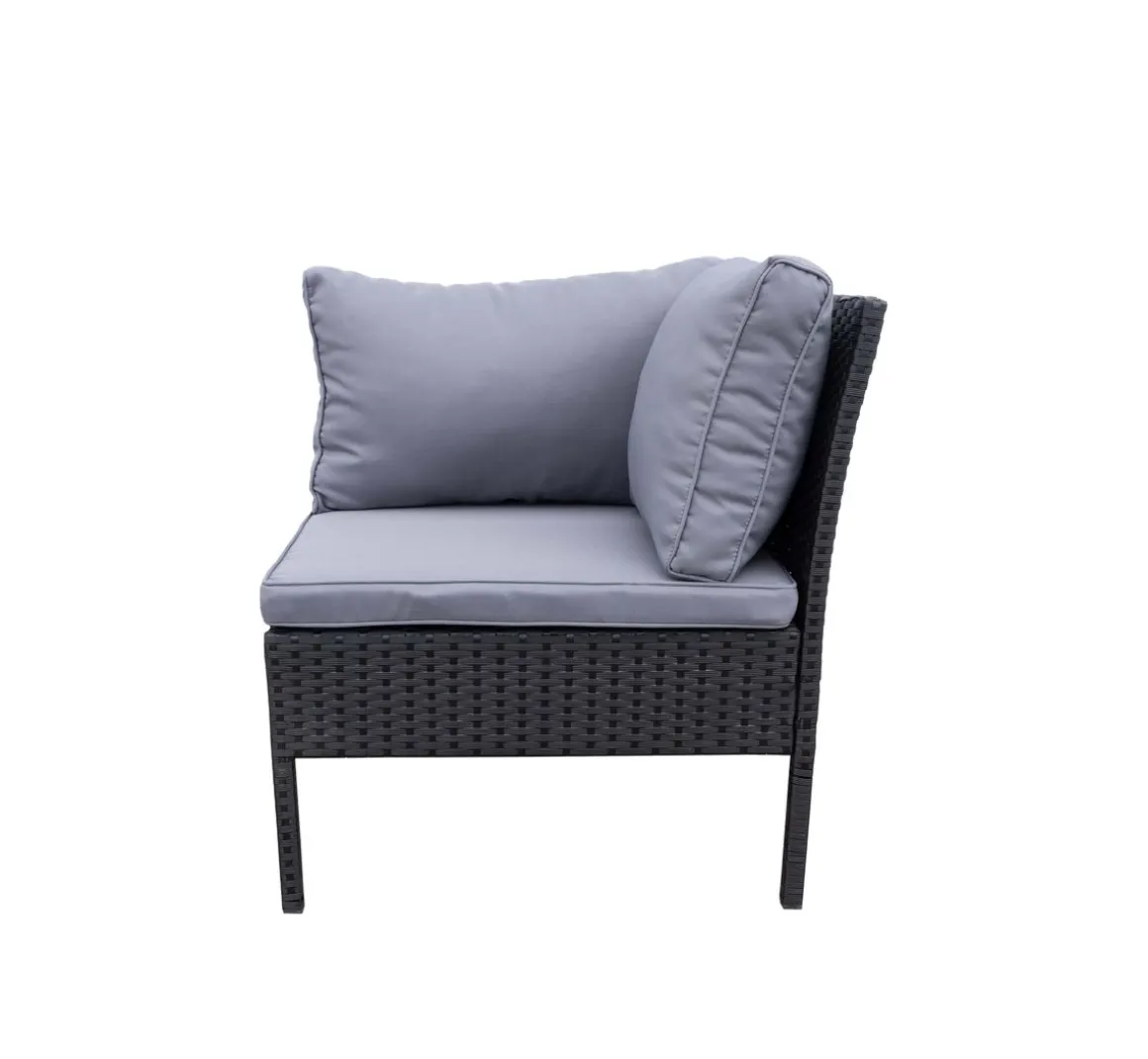 Rattanlounge BARI schwarz/anthrazit