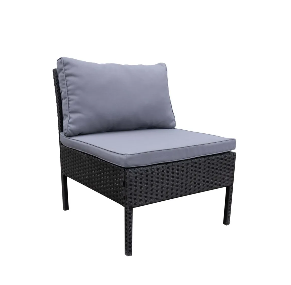Rattanlounge BARI schwarz/anthrazit