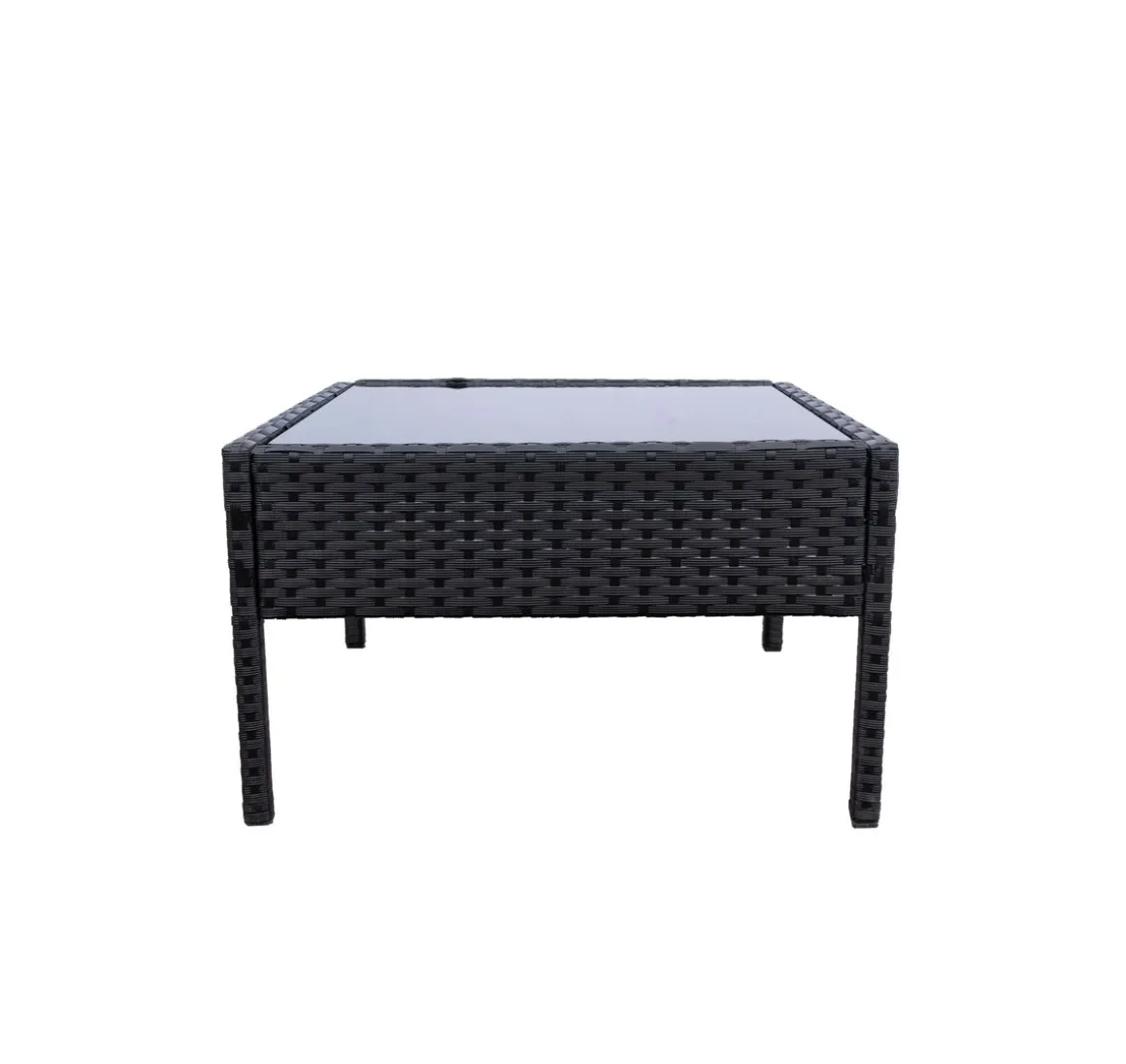 Rattanlounge BARI schwarz/anthrazit
