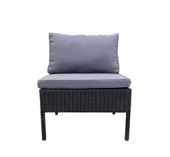Rattanlounge BARI schwarz/anthrazit