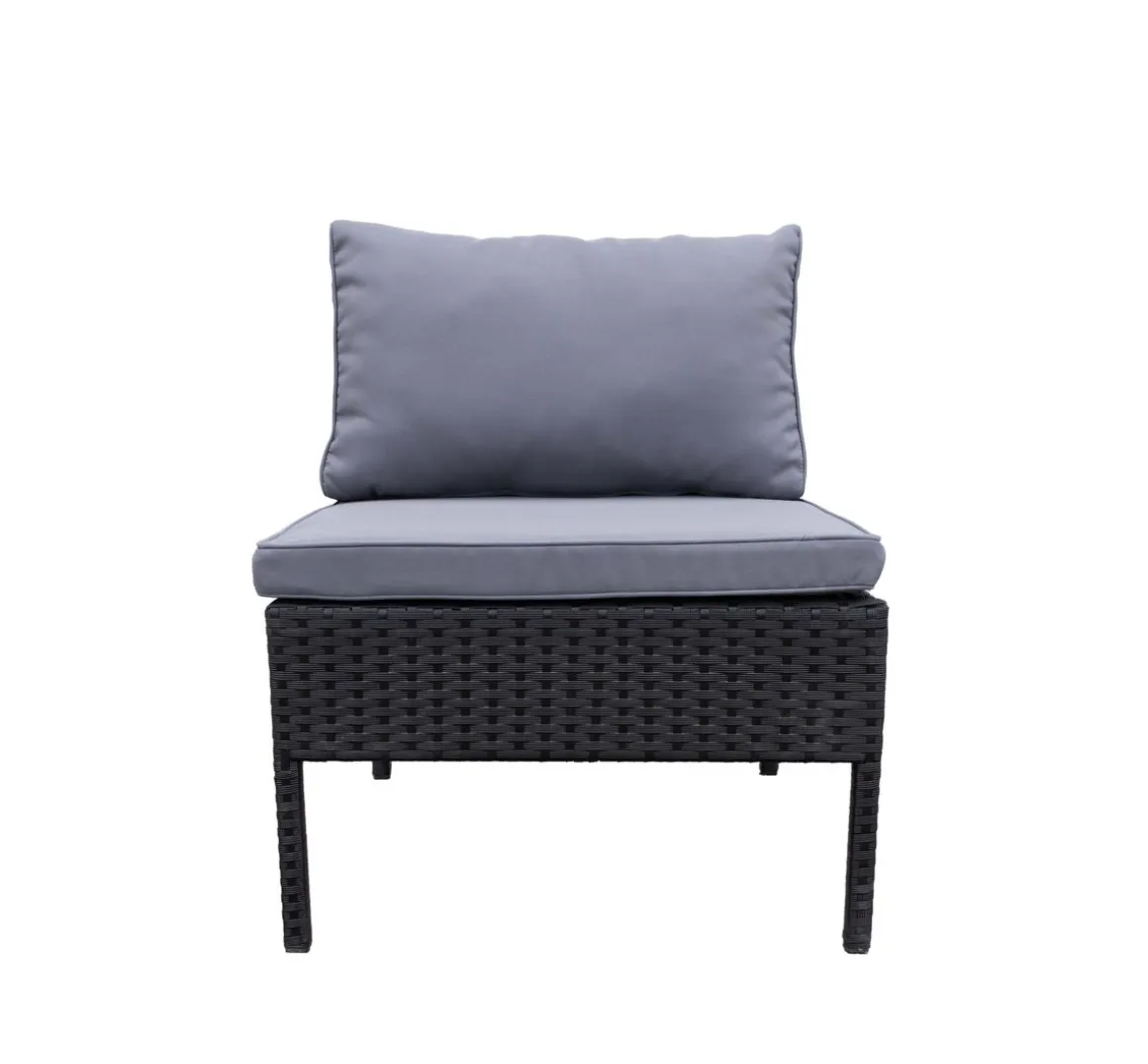 Rattanlounge BARI schwarz/anthrazit