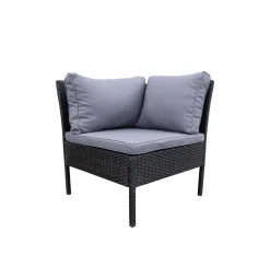 Rattanlounge BARI schwarz/anthrazit