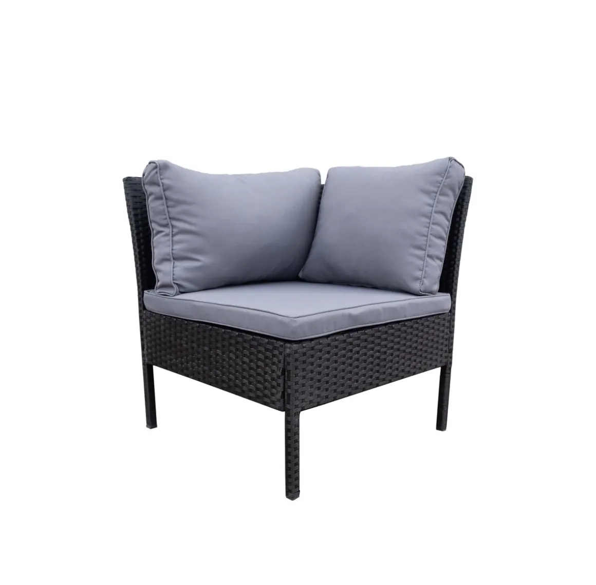 Rattanlounge BARI schwarz/anthrazit