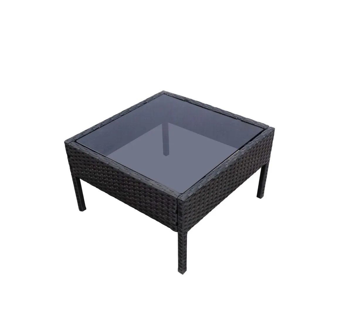 Rattanlounge BARI schwarz/anthrazit
