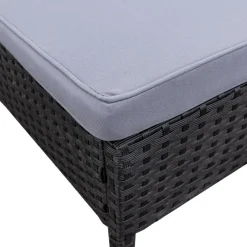 Rattanlounge BARI schwarz/anthrazit