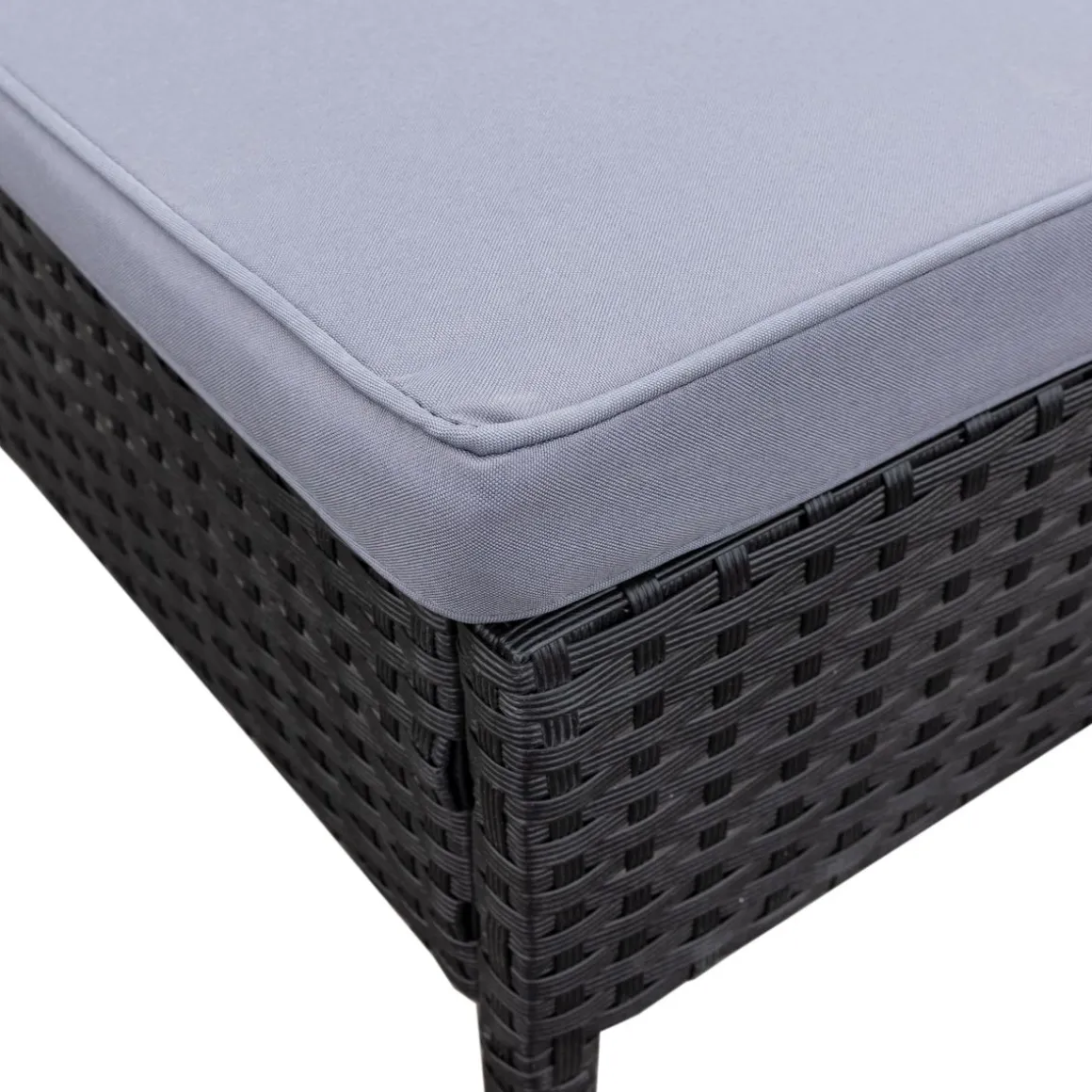 Rattanlounge BARI schwarz/anthrazit