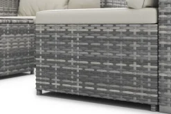 Rattanlounge CAGLIARI grau/weiss
