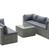 Rattanlounge CANBERRA grau/anthrazit