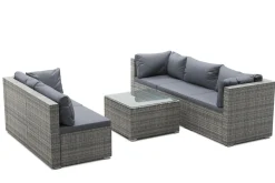 Rattanlounge CANBERRA grau/anthrazit