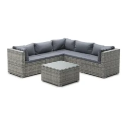 Rattanlounge CANBERRA grau/anthrazit