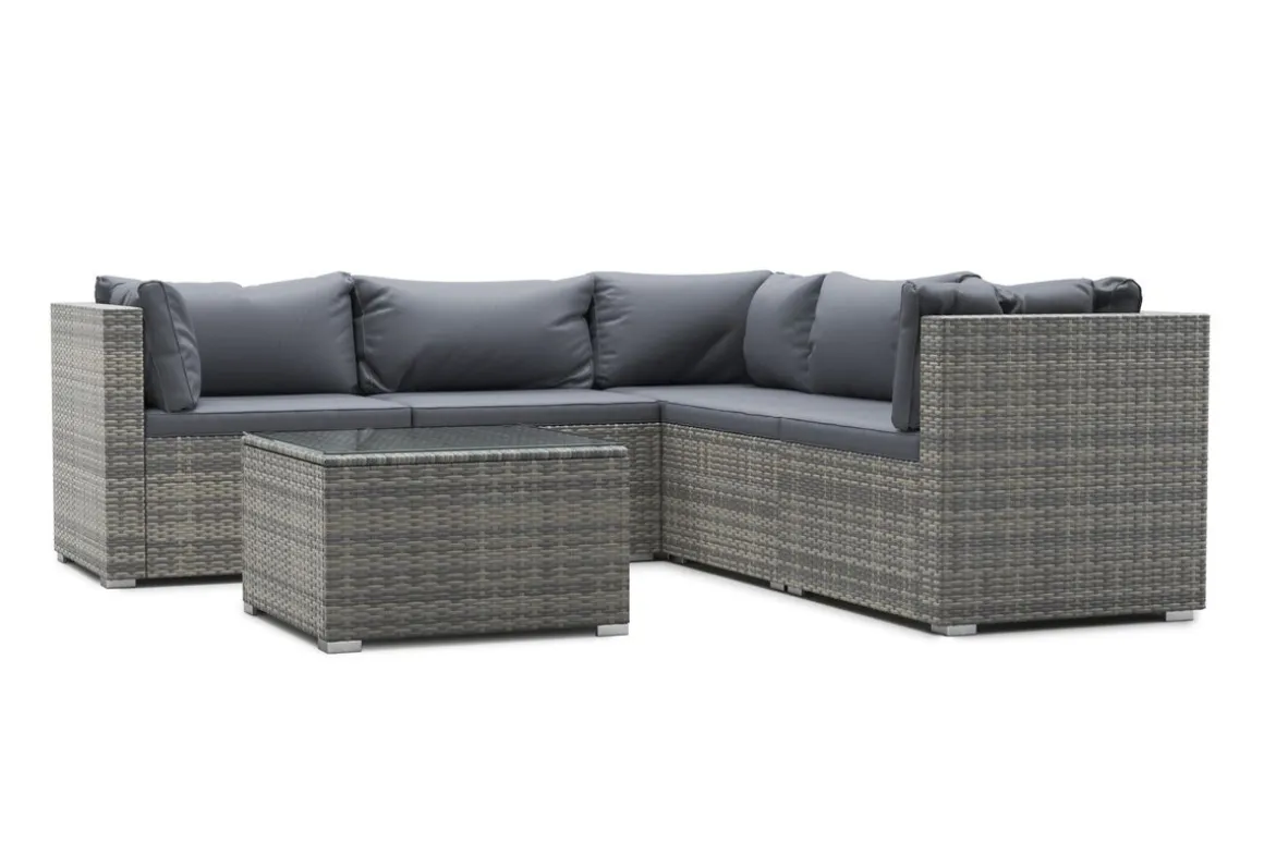 Rattanlounge CANBERRA grau/anthrazit