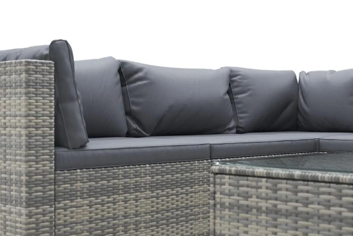 Rattanlounge CANBERRA grau/anthrazit