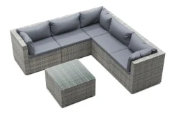 Rattanlounge CANBERRA grau/anthrazit