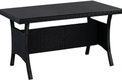 Rattanlounge CANNES schwarz/beige