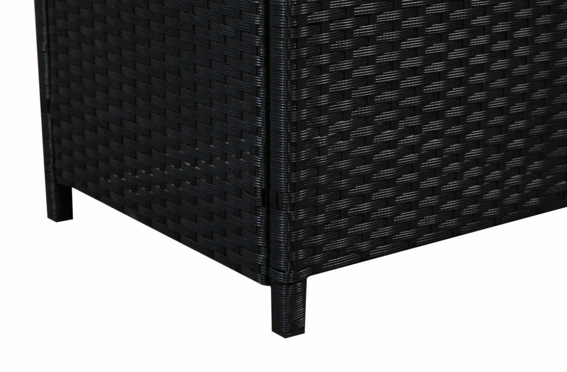 Rattanlounge CANNES schwarz/beige