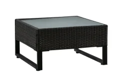 Rattanlounge CAPITOLA braun/weiss
