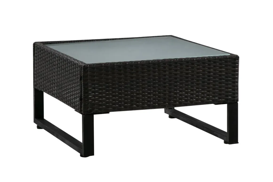 Rattanlounge CAPITOLA braun/weiss
