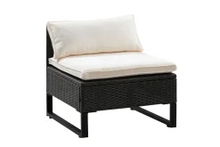 Rattanlounge CAPITOLA braun/weiss