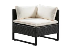 Rattanlounge CAPITOLA braun/weiss