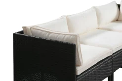 Rattanlounge CAPITOLA braun/weiss