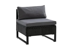 Rattanlounge CAPITOLA schwarz/anthrazit