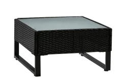 Rattanlounge CAPITOLA schwarz/anthrazit