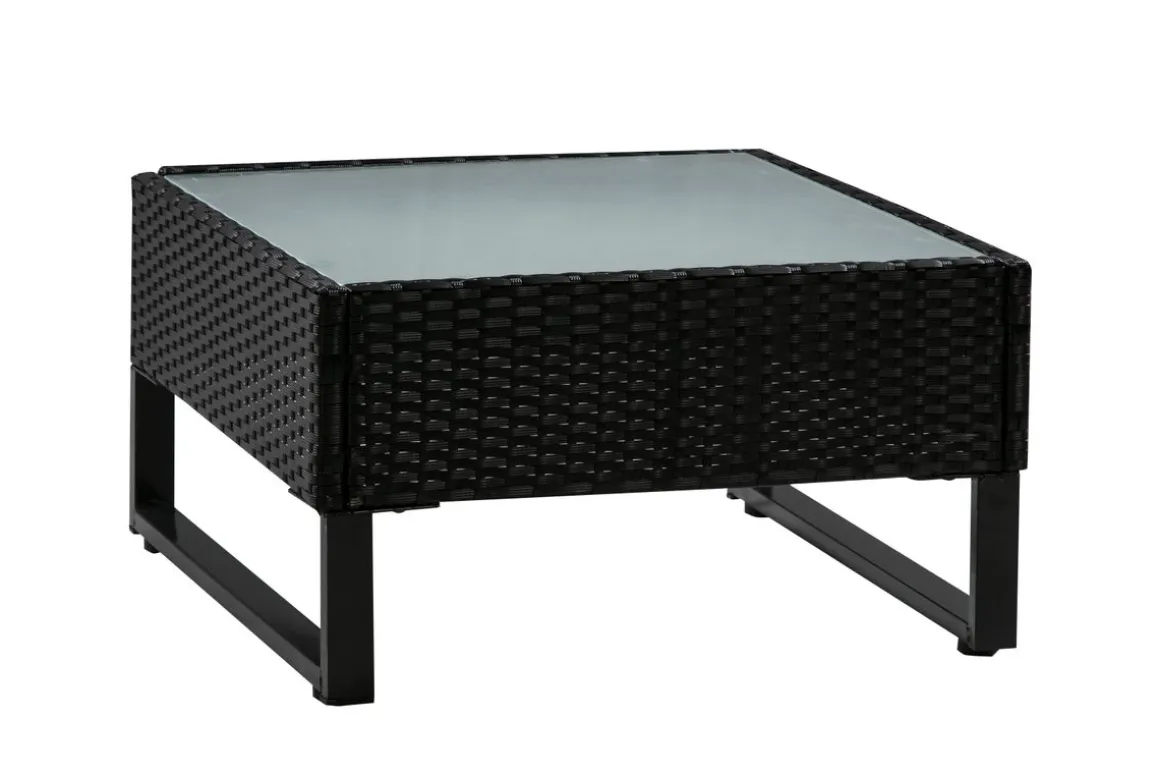 Rattanlounge CAPITOLA schwarz/anthrazit