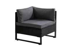 Rattanlounge CAPITOLA schwarz/anthrazit