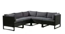 Rattanlounge CAPITOLA schwarz/anthrazit