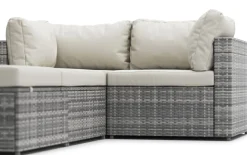 Rattanlounge CHARLIE grau/weiss