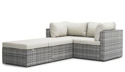 Rattanlounge CHARLIE grau/weiss