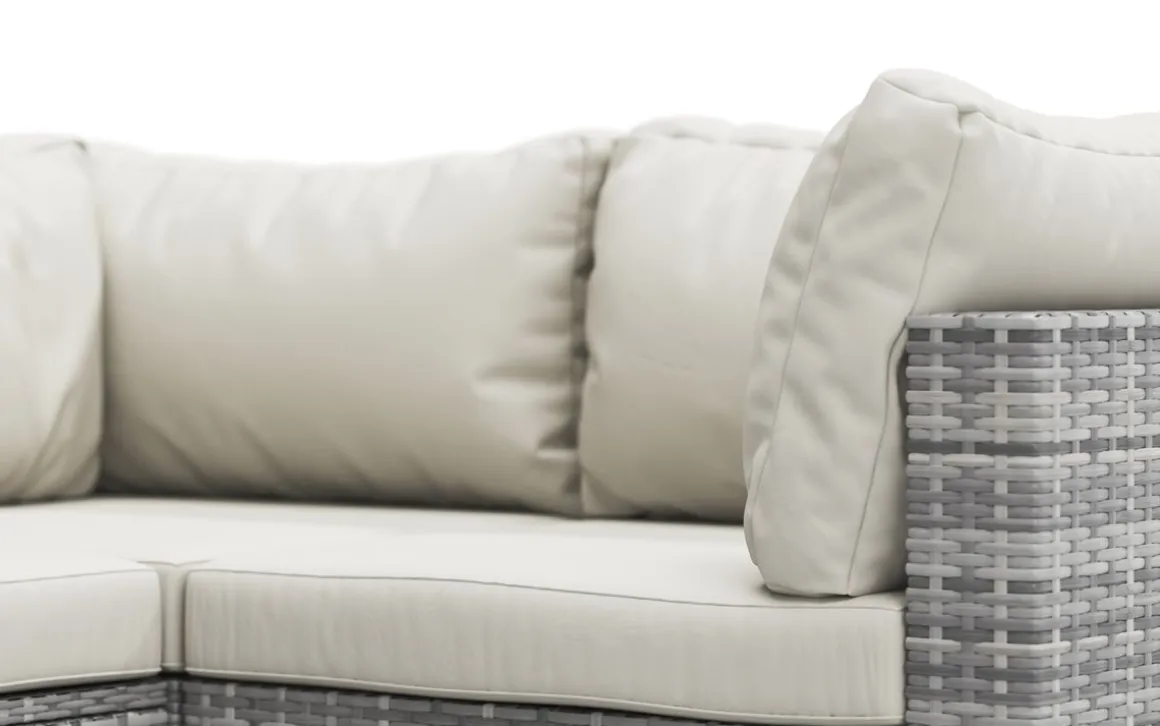 Rattanlounge CHARLIE grau/weiss