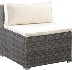 Rattanlounge COLOMBO grau/weiss