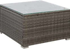Rattanlounge COLOMBO grau/weiss