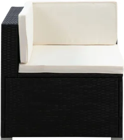 Rattanlounge COLOMBO schwarz/weiss