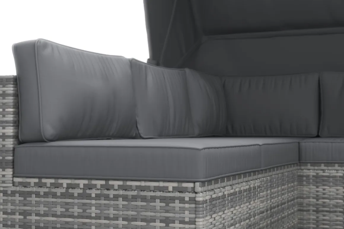 Rattanlounge COMO grau/anthrazit