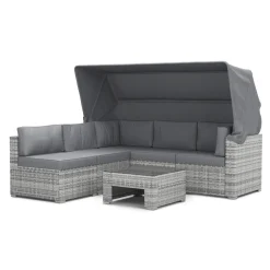 Rattanlounge COMO grau/anthrazit