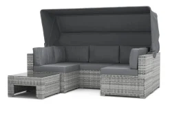 Rattanlounge COMO grau/anthrazit