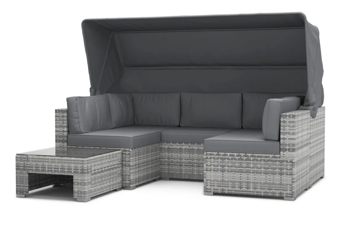 Rattanlounge COMO grau/anthrazit