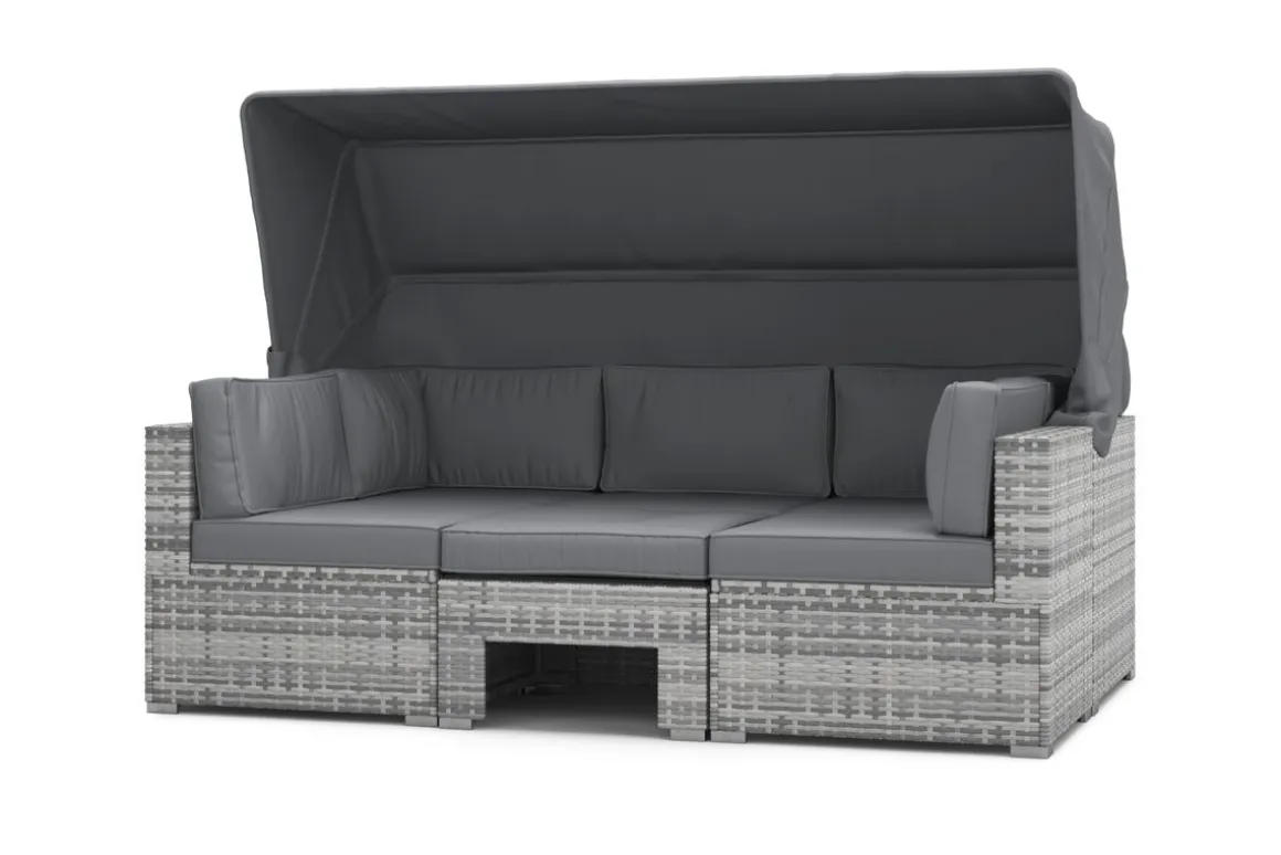 Rattanlounge COMO grau/anthrazit