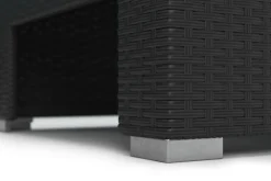 Rattanlounge COMO schwarz/türkis