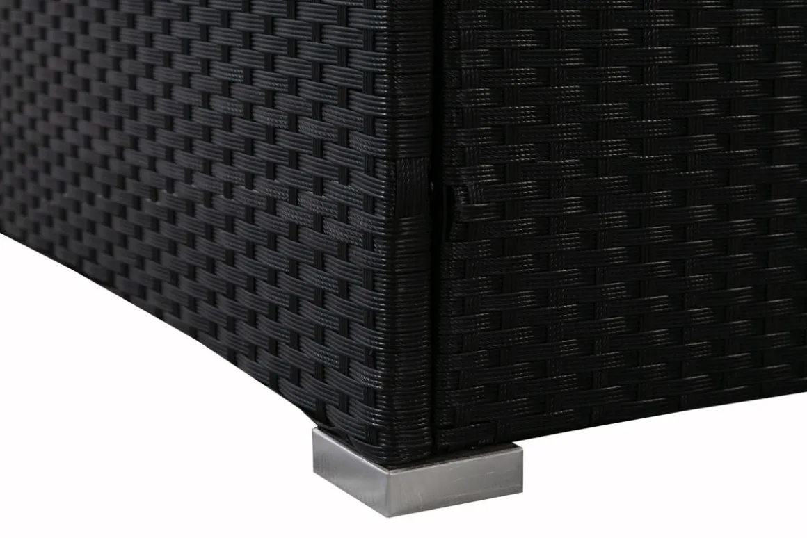 Rattanlounge FARO schwarz/beige