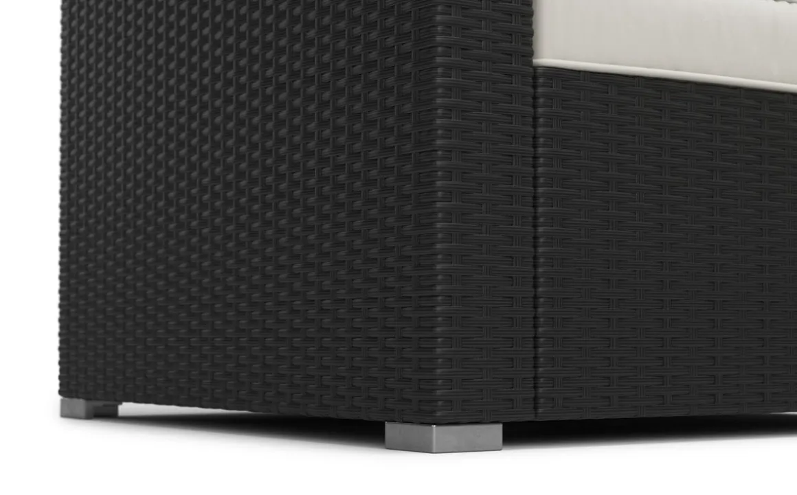 Rattanlounge KAPSTADT schwarz/beige