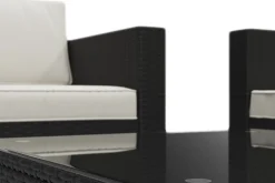 Rattanlounge KAPSTADT schwarz/beige