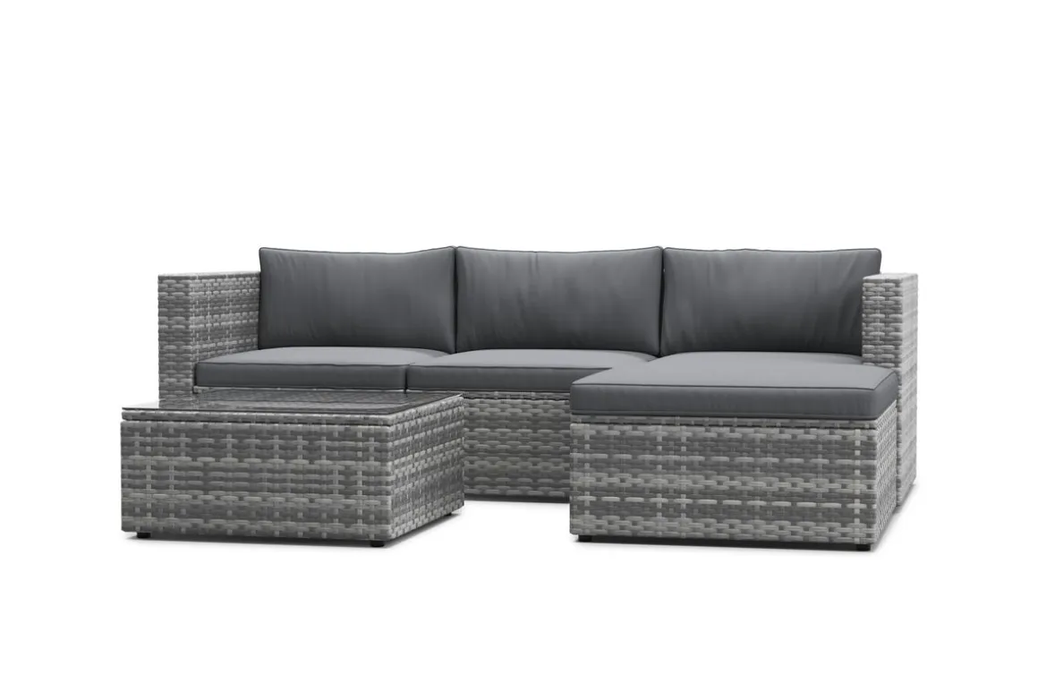 Rattanlounge MALIBU grau/anthrazit