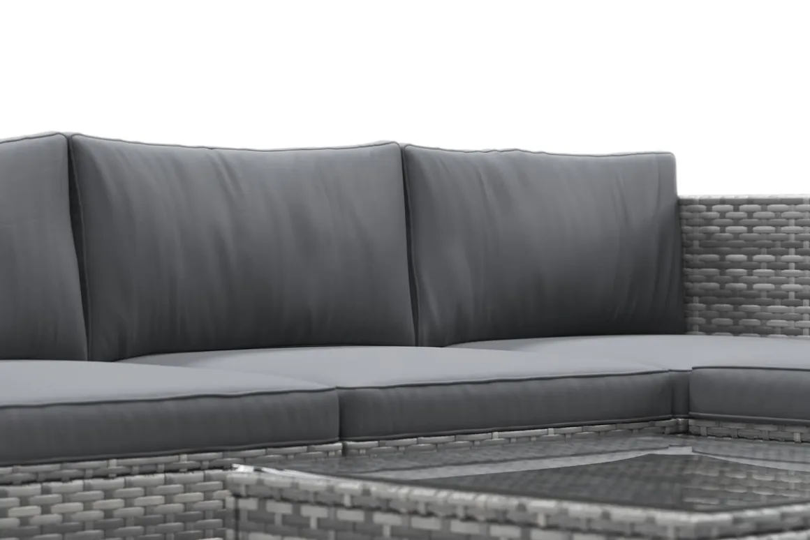 Rattanlounge MALIBU grau/anthrazit