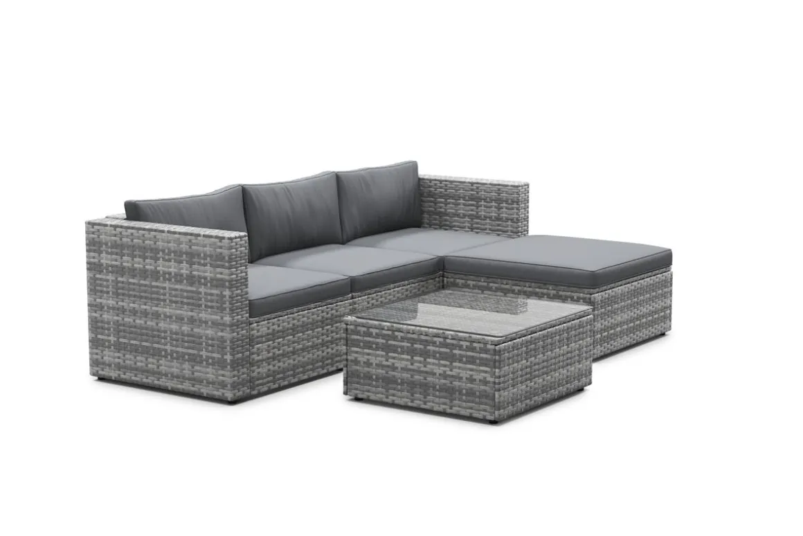 Rattanlounge MALIBU grau/anthrazit