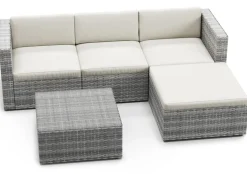 Rattanlounge MALIBU grau/beige