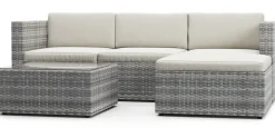 Rattanlounge MALIBU grau/beige