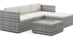 Rattanlounge MALIBU grau/beige